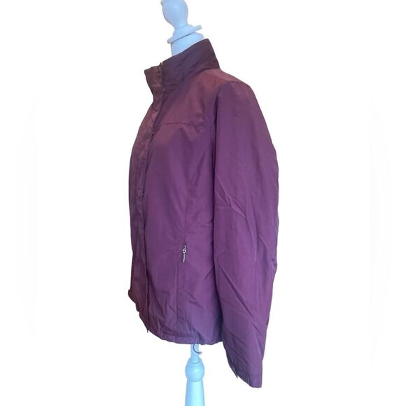LL Bean Puffer Insulated Fleece Lined Burgundy Winter Coat Womens Size Medium - Picture 4 of 16